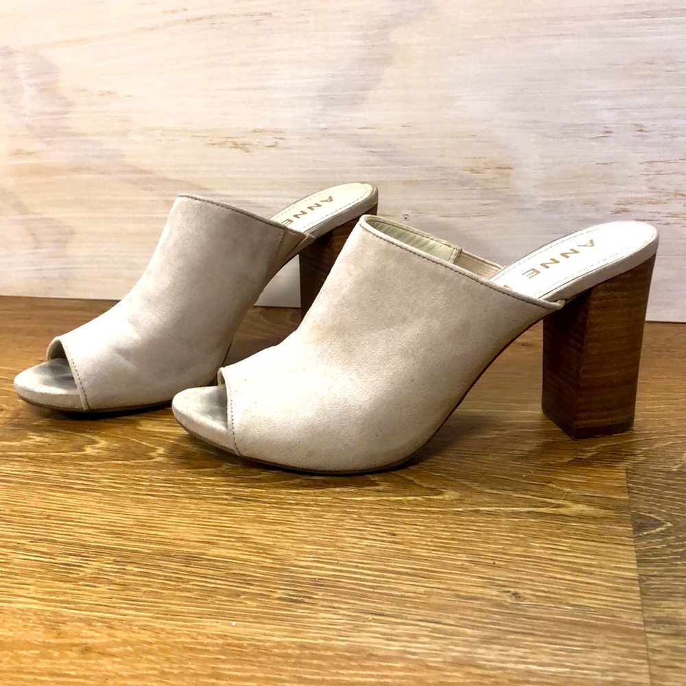 Anne Klein suede open toe heels - 8 1/2